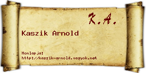 Kaszik Arnold névjegykártya